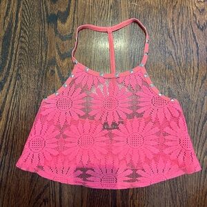 Pink bikini cover up/top